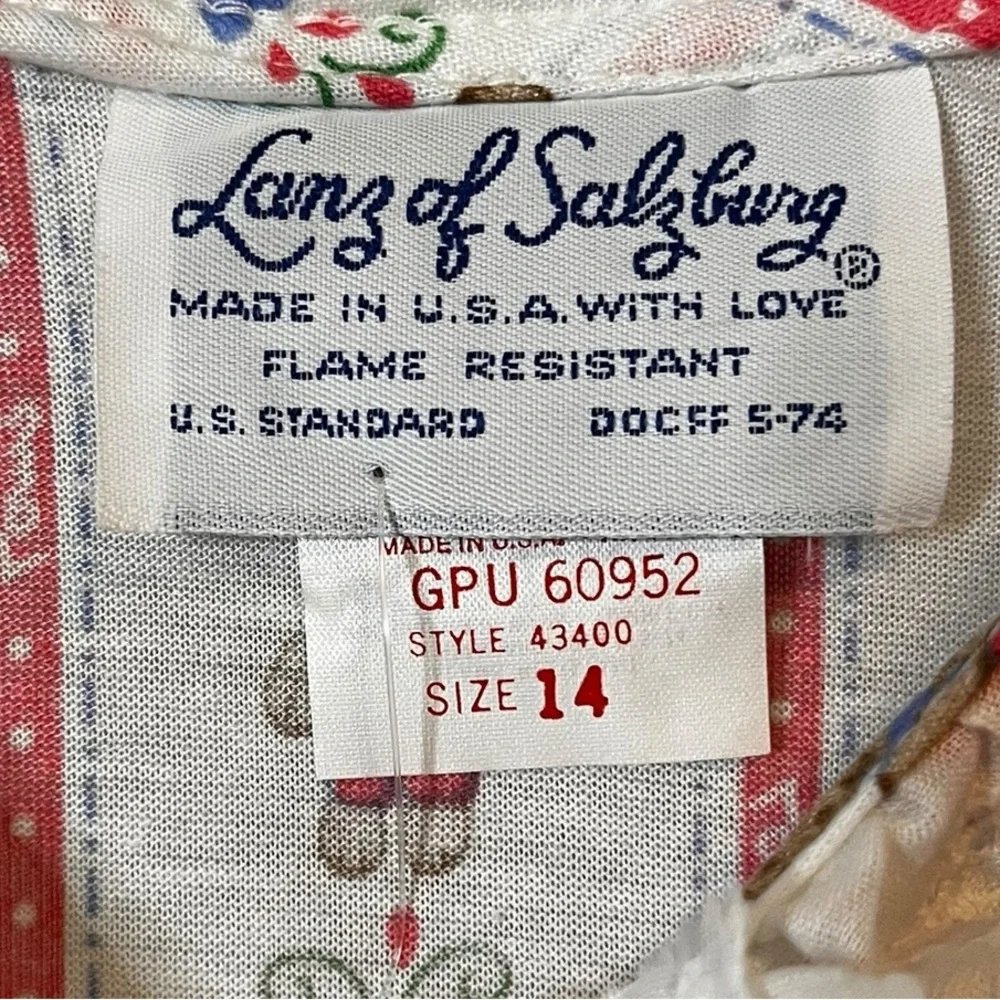 Lanz of Salzburg Vintage Teddy Bear Flannel Nightgown Girls 14/Womens XS - Picture 5 of 8